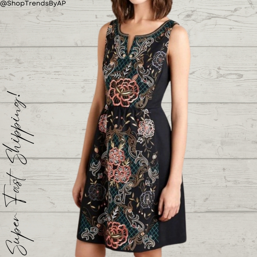 Anthropologie Embroidered Perennial Dress by Moulinette Soeurs